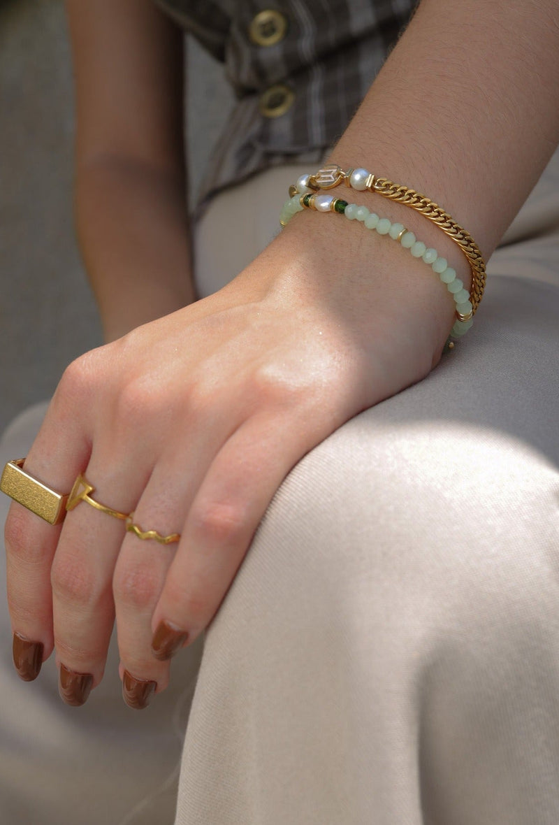 Mix de Pulseiras: Pérola Mint | Element Pearl - Verzo Acessorios -